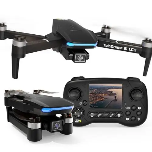 Produktbild: Toladrone TD31LCD Drohne mit LCD-Bildschirm, Digitale Bildübertragung, Drohne mit Kamera, Bürstenloser Motor, Drohnen für Anfänger, Faltbarer RC-Quadcopter für Erwachsene