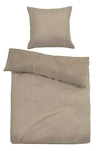 Produktbild: TOM TAILOR 0007707 Bettwäsche Garnitur mit Kopfkissenbezug Flanell Cooper 1x 200x200 cm + 2X 80x80 cm, beige