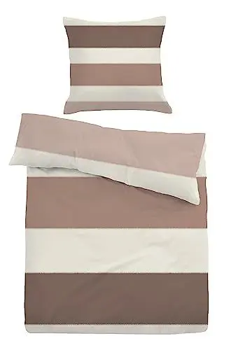 Produktbild: TOM TAILOR 0007715 Bettwäsche Garnitur mit Kopfkissenbezug Flanell TIME 1x 135x200 cm + 1x 80x80 cm, Brown
