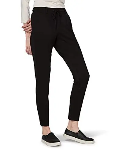 Produktbild: TOM TAILOR Damen 1008375 Jersey Loose Fit Stoffhose, 14482 - Deep Black, 38W / 32L EU