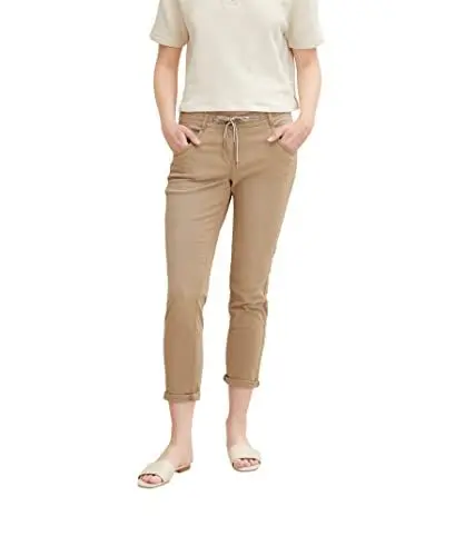 Produktbild: TOM TAILOR Damen 1032046 Tapered Relaxed Fit Hose, 28722 - Dark Sepia, 34W / 28L EU