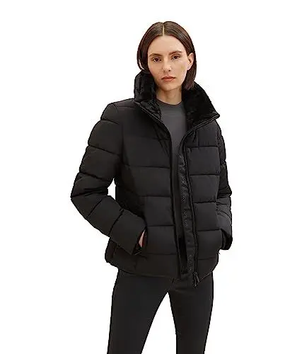Produktbild: TOM TAILOR Damen 1037564 Steppjacke mit Stehkragen, 14482-deep Black, XXL