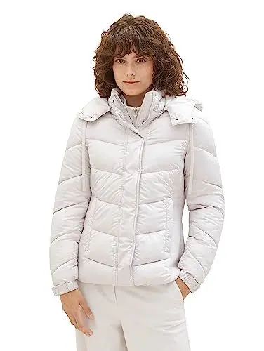 Produktbild: TOM TAILOR Damen 1037565 Steppjacke mit Abnehmbarer Kapuze, 16339-clouds Grey, XXL