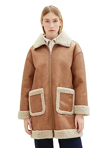 Produktbild: TOM TAILOR Damen 1037575 Sherling Mantel mit Wendefunktion, 32171-blush Mahogany, S