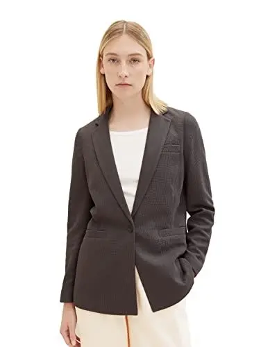 Produktbild: TOM TAILOR Damen 1037908 Blazer mit Struktur, 32251-dark Mineral Grey, XL