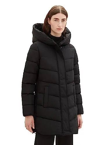 Produktbild: TOM TAILOR Damen 1038692 Steppmantel mit Kapuze, 14482-deep Black, XXL
