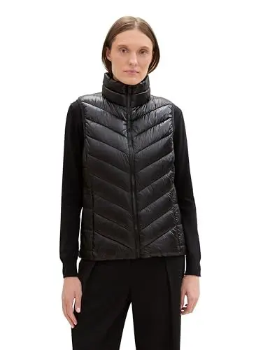 Produktbild: TOM TAILOR Damen 1041486 Weste mit Stehkragen, 14482-Deep Black, S