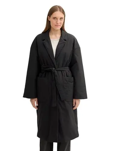 Produktbild: TOM TAILOR Damen 1043824 Steppmantel mit Gürtel, 14482-Deep Black, L