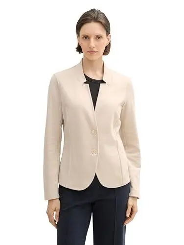 Produktbild: TOM TAILOR Damen 1044609 Basic Cosy Blazer, 25955 - Dusty Beige Melange, XXL