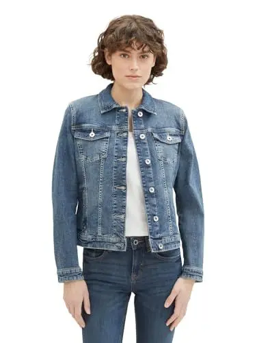Produktbild: TOM TAILOR Damen Basic Jeansjacke, 10120 - Used Dark Stone Blue Denim, XXXL