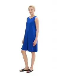 Produktbild: TOM TAILOR Damen Basic Jersey Kleid, shiny royal blue, 40
