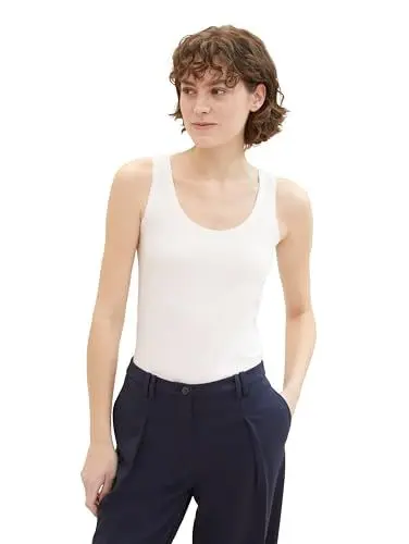 Produktbild: TOM TAILOR Damen Basic Top, 10315 - Whisper White, XXXL