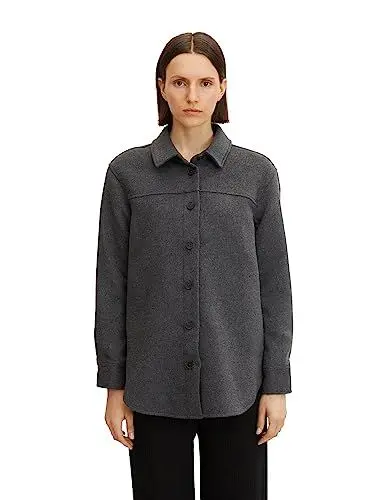 Produktbild: TOM TAILOR Damen Blazer Overshirt 1032551, 30279 - Evident Anthracite Melange, 42