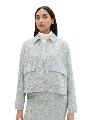 Produktbild: TOM TAILOR Damen Bouclé Blazer Jacke, 34792 - Green Boucle Design, 46
