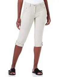 Produktbild: TOM TAILOR Damen Capri Hose 1030782, 29372 - Green Thin Stripes, 34