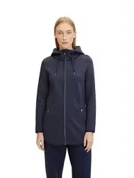 Produktbild: TOM TAILOR Damen Fleecejacke mit Kapuze 30592 - Navy Twill Structure, XXL