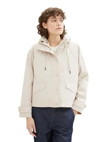 Produktbild: TOM TAILOR Damen Jacke mit Kapuze & Westen-Einsatz, 27609 - Cold Beige, M