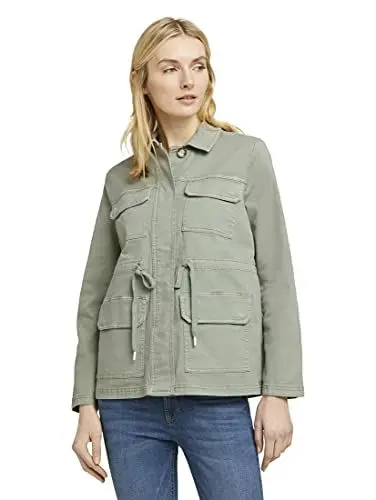 Produktbild: TOM TAILOR Damen Jacken Utility Feldjacke mit Tunnelzug Prairie Grass Green,S,15615,7000