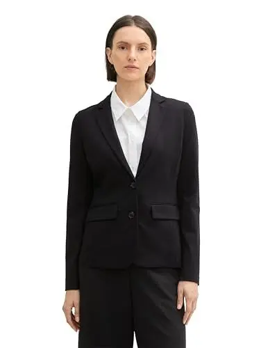 Produktbild: TOM TAILOR Damen Jersey Blazer mit Stretch-Anteil, 14482 - Deep Black, S