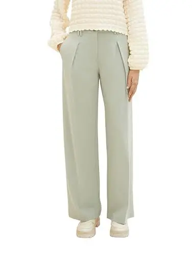 Produktbild: TOM TAILOR Damen Lea Straight Fit Hose mit weitem Bein, 34895 - Desert Green, 36/32