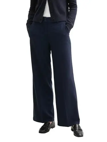 Produktbild: TOM TAILOR Damen Lea Wide Leg Hose mit Bügelfalte, 10668 - Sky Captain Blue, 34/32