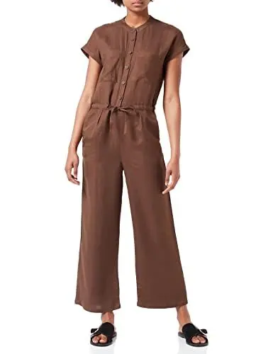 Produktbild: TOM TAILOR Damen Leinen Overall 1031369, 29521 - Chocolate Brown, 38