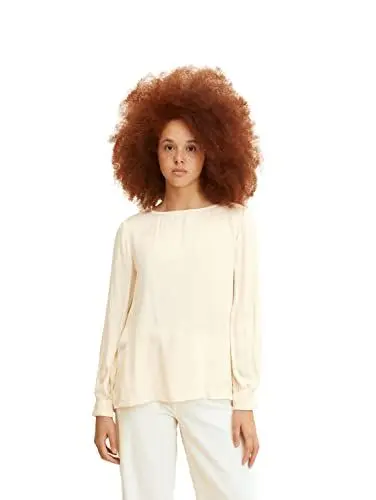 Produktbild: TOM TAILOR Damen Satin Bluse 1032856, 28130 - Soft Buttercream, 36