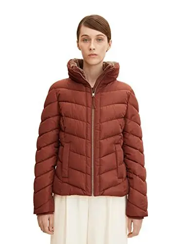 Produktbild: TOM TAILOR Damen Steppjacke mit Stehkragen 1032477, 30041 - Grounded Brown, S