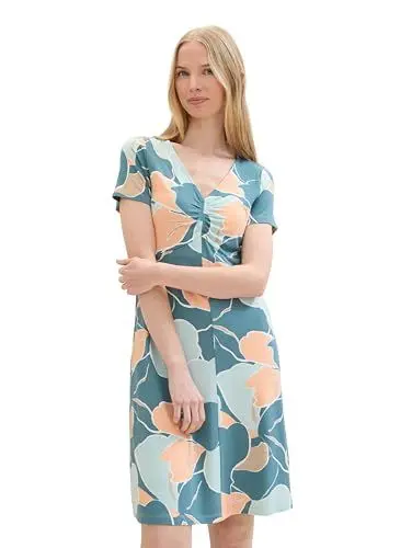 Produktbild: TOM TAILOR Damen Stretch Jersey Kleid , abstract flower print, 32