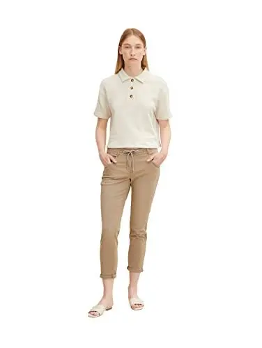 Produktbild: TOM TAILOR Damen 1032046 Tapered Relaxed Fit Hose, 32251 - Dark Mineral Grey, 42W / 28L EU