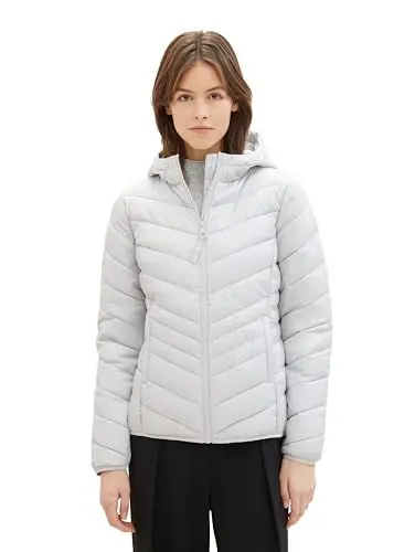 Produktbild: Tom Tailor Denim Damen Lightweight Steppjacke mit Kapuze, 11074 - Silver Grey, M