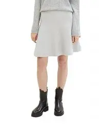 Produktbild: TOM TAILOR Denim Damen 1038743 Skater Mini-Rock, 32510-basic Light Grey Melange, L