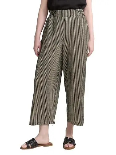 Produktbild: TOM TAILOR Denim Damen 1046824 Culotte High Waist Hose, 37995-Black Beige Stripe, XS