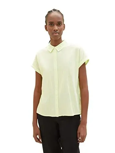 Produktbild: TOM TAILOR Denim Damen Kurzarm-Bluse mit Streifen