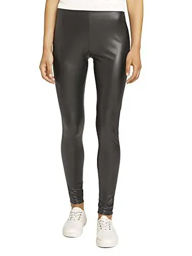 Produktbild: TOM TAILOR Denim Damen 1027557 Leggings In Fake-Leder-Optik, 14482 - Deep Black, L EU