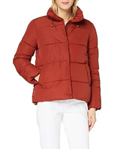 Produktbild: TOM TAILOR Denim Damen Puffer Stehkragenjacke Jacke, 13053-Rust Orange, L