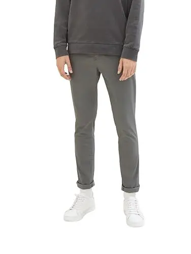 Produktbild: TOM TAILOR Denim Herren 1008253 Slim Fit Chino Hose Mit Gürtel, 10952 - Castlerock Grey, 36W / 32L EU