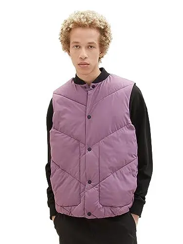 Produktbild: TOM TAILOR Denim Herren 1037383 Modern Puffer-Weste mit Stehkragen, 32248-dusty Grape, M
