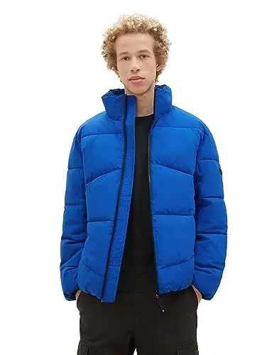 Produktbild: TOM TAILOR Denim Herren 1037388 Relaxed Fit Puffer-Jacke mit Stehkragen, 14531-shiny royal Blue, S
