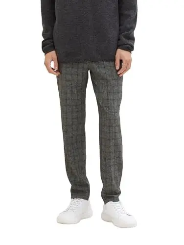 Produktbild: TOM TAILOR Denim Herren 1037539 Relaxed Tapered Fit Hose in Ankle-Länge, 34073-black Grindle Check, 28/36