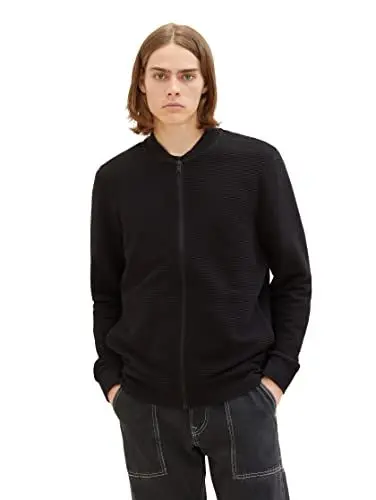 Produktbild: TOM TAILOR Denim Herren 1037600 Sweatshirt Bomberjacke, 29999-Black, L