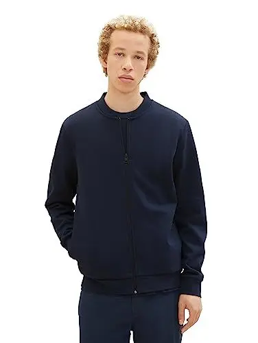 Produktbild: TOM TAILOR Denim Herren 1038818 Sweatshirt Bomberjacke, 10668-sky Captain Blue, M