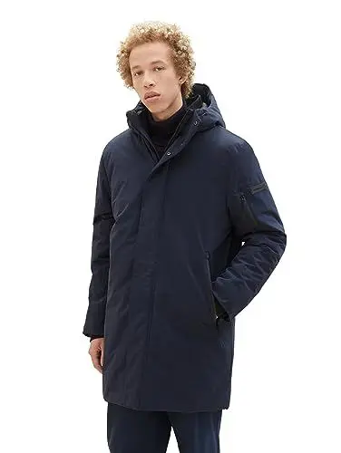 Produktbild: TOM TAILOR Denim Herren 1038859 Winterparka mit Kapuze, 10668-sky Captain Blue, M