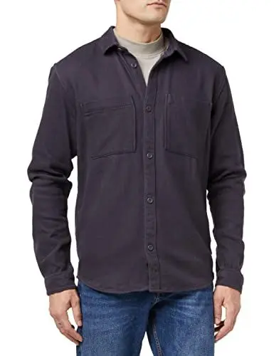 Produktbild: TOM TAILOR Denim Herren Basic Hemd mit Brusttaschen 1033730, 29476 - Coal Grey, L