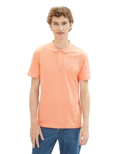 Produktbild: TOM TAILOR Denim Herren Basic Piqué Poloshirt , clear coral, XS