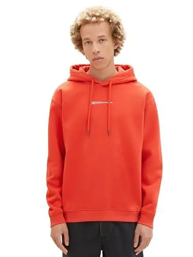 Produktbild: TOM TAILOR Denim Herren 1033580 Hoodie Sweatshirt Mit Kleinem Logo-Print, 11486 - Brunnera Blue, XL EU