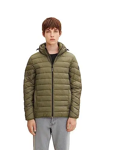 Produktbild: TOM TAILOR Denim Herren Lightweight Steppjacke 1031780, 10415 - Dusty Olive Green, S