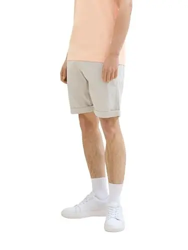 Produktbild: TOM TAILOR Denim Herren Regular Fit Bermuda Shorts mit Gummibund, light dove grey, L