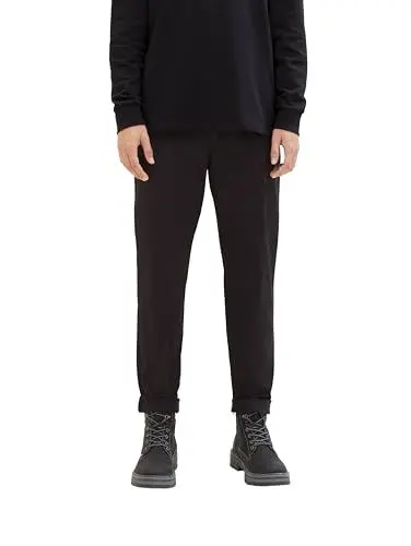 Produktbild: TOM TAILOR Denim Herren Regular Tapered Fit Chino Hose, Black, L