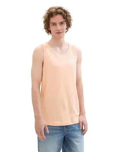 Produktbild: TOM TAILOR Denim Herren Sommer Tanktop mit Palmen-Motiv, 31080 - Sunny apricot, XXL